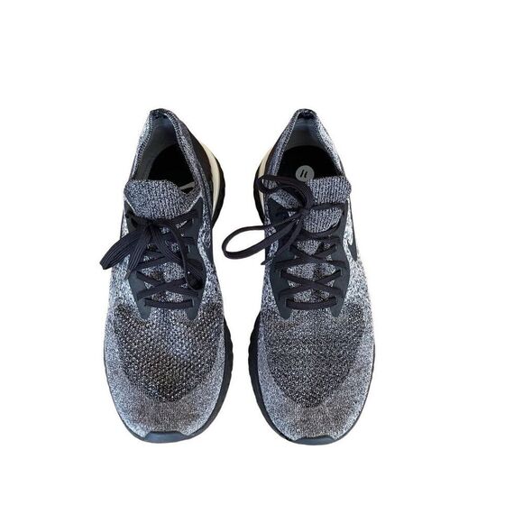 Nike Mens Gray & Black Lace Up Epic React Flyknit Running Shoes Size 11 - Picture 4 of 7